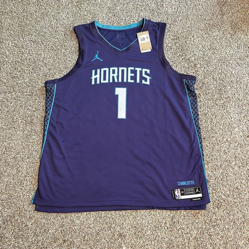 NBA Jordan Charlotte Hornets LaMelo Ball Jersey #1 Men’s 3XL (60)